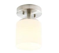 Yosoan Industrial White Glass Shade Ceiling Lights, Glass Pendant Light Fitting for Kitchen Island Living Room Bedroom Dinding Room Lightings, E27 (Brushed)