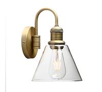 Yosoan Lighting Modern Vintage Industrial Glass Sconce Wall Light Fitting with 7.3” Clear Glass Lampshade, for Office Home Kitchen Living Room Bedroom Loft Bar (Antique)