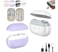 Yosody Fanyil Pubyfun Glosrity Sherum Easyclip Smart Nail Clipper, 3-in-1 Electric Nail Trimmer Polisher with LED Light, Rechargeable Automatic Nail Cutter for Seniors Kids Adults(2pcs-D)