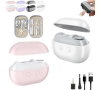 Yosody Fanyil Pubyfun Glosrity Sherum Easyclip Smart Nail Clipper, 3-in-1 Electric Nail Trimmer Polisher with LED Light, Rechargeable Automatic Nail Cutter for Seniors Kids Adults(2pcs-E)