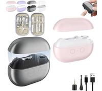 Yosody Fanyil Pubyfun Glosrity Sherum Easyclip Smart Nail Clipper, 3-in-1 Electric Nail Trimmer Polisher with LED Light, Rechargeable Automatic Nail Cutter for Seniors Kids Adults(2pcs-G)