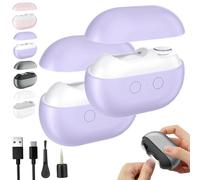 Yosody Fanyil Pubyfun Glosrity Sherum Easyclip Smart Nail Clipper, Vueeze 3-in-1 Automatic Nail Trimmer Polisher with LED Light, Multi-Functional Electric Easy Clip for Seniors Accessories(Purple*2)