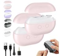 Yosody Fanyil Pubyfun Glosrity Sherum Easyclip Smart Nail Clipper, Vueeze 3-in-1 Automatic Nail Trimmer Polisher with LED Light, Multi-Functional Electric Easy Clip for Seniors Accessories(Pink*2)