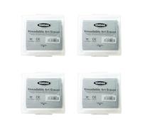 Yosogo Kneadable Art Eraser with Case (Grey, 4 Pieces)