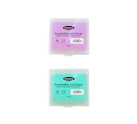 Yosogo Kneadable Art Eraser with Case (Purple and Green, 2 Pieces)
