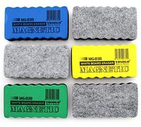 Yosogo Magnetic Whiteboard & Chalkboard Erasers - Pack of 6 Dry Erase Dusters for Classroom, Office & Home Use