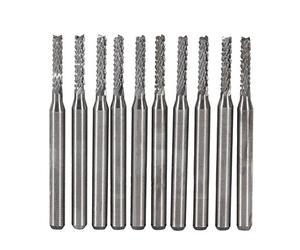Yosoo 2mm Cemented Carbide End Mill CNC Router Bits 37mm 2 Flute SMT PCB Cutting Tool, Pack Of 10