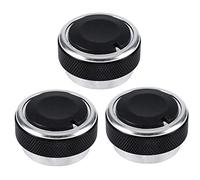 Yosoo 3pcs Aluminum Alloy Car Air Conditioning Heat Control Switch Switch AC Knob for Ford Focus 05-14 Auto Accessories (Black)
