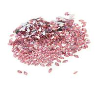 Yosoo 500Pcs Horse Eye Shape Craft Crystals, 7x15mm Crystal Rhinestones Flat Back Teardrop for DIY Crafts, Shining & Dazzling, Beautiful Home Decorations, Suitable for Wedding, (light pink)