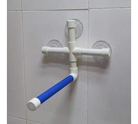 Yosoo Bird Parrot Perches Foldable Suction Cup Bird Perch Perches Stand Window Shower Bath Wall Paw Grinding Stand Toy Blue/White