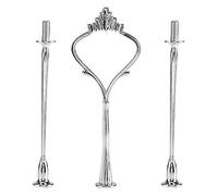 Yosoo Cake Plate Stand Handle Zinc Alloy Multi-tiers Tier Fruit Cake Plate Stand Handle for Wedding Birthday Party(Not Included Plate)(3 Tier-Silver Crown)