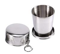 Yosoo Collapsible Stainless Steel Collapsible Glass Cup for Camping Travel Hiking (L)