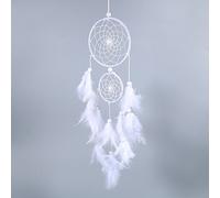 Yosoo Dream Catcher Wind Chimes Indian Style White Feather and Beads Wall Window Hanging Decoration