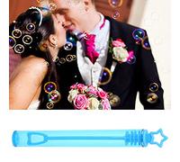 Yosoo Empty Bubble Tubes 20pcs Plastic Bubble Wands for Wedding Party Decorations Kids Toy with Heart White and Star Blue Colors (five-pointed star blue)