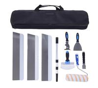 Yosoo Health Gear 10 Piece Wall Scraper Tool Set, Stainless Steel Paint Scraping Tools Set with 39.37in Extension Pole, Storage Bag, 9 Inch Roller for Drywall Floor Prep Cleaning