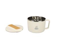 Yosoo Health Gear 1200ml Rapid Ramen Bowl with Filterable Lid, Stainless Steel Noodle Bowl Set with Chopsticks and Spork, Portable Soup Bowl Ramen Cooker Bowl for Office (Beige)