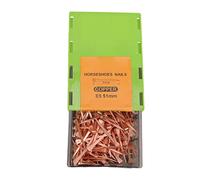 Yosoo Health Gear 250Pcs Horseshoe Nails Copper Plated Hoof Nails with Plastic Box High Tensile Strength Accurate Pinning Easy Bending for Horse Shoeing Livestock Farms (E5)