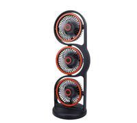 Yosoo Health Gear 3 Head Desk Fan, USB Rechargeable Portable Fan with Multiple Speeds, for Study Work Outdoor Use (Grey)