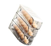 Yosoo Health Gear 3PCS Refrigerator Egg Container, Plastic Stackable Egg Storage Box with Auto Rolling Drawer Design, Sealed Organizer for Fridge Kitchen Cabinets Household Use 26x22.5x9.3cm (White)