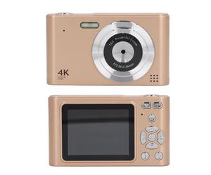 Yosoo Health Gear 48MP Digital Camera, 2.5K HD Dual Camera with 16x Zoom, Auto Focus Smart for Vlogging, Travel and Home Use (Gold)