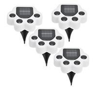 Yosoo Health Gear 4PCS Solar Ground Light ABS Shape Garden Light 4W 290LM Auto On Off Buried Lamp with Ground Plug for Courtyard Lawn Pathway Landscape Outdoor Decoration (White 6000K-6500K)