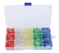 Yosoo Health Gear 500Pcs 5mm LED Diodes Bulbs Assortment Kit 5 Colors 2V-3.2V with Nylon Material for Electronic Components Indicators Lighting Experiments