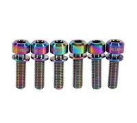 Yosoo Health Gear 6PCS Titanium Alloy Bicycle Stem Screws, M5 x 18mm with Washers, Mountain Road Bike Handlebar Disc Brake Caliper Fixing Screws
