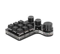 Yosoo Health Gear 9 Key Mini Keypad, USB Wired Mini Mechanical Keypad with 3 Knobs, ABS Acrylic Metal, Red Switch RGB LED, USB C Programmable Macro Pad for Gaming Office Media Control
