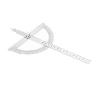 Yosoo Health Gear Angle Protractor Angle Finder, 0-180 Degree Angle Ruler Stainless Steel Round Head Protractor Goniometer, Metal Multi Angle Measuring Ruler Angle Measurement Tool(150 * 200mm)