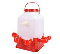 Yosoo Health Gear Automatic Poultry Waterer, Large Capacity 10L 4 Bowls Multifunctional Water Dispenser with Design, for Farm Chicken Duck Birds