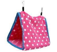 Yosoo Health Gear Bird Bed Flannel Bird Hammock 26 X 20 X 18cm Foldable Hanging Tent with 2 Hooks Soft Cave Style Space Saving Cage Bedding for Parrots Hamsters Squirrels (Pink)