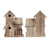 Yosoo Health Gear Bird Houses for Outside Wooden Birdhouse Nesting Box Safe Shelter for Birds Made of Platane Wood Unique Design Garden Decoration Outdoor Wildlife Observation