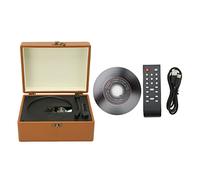 Yosoo Health Gear Bluetooth CD Player (Khaki) | with Vintage Gramophone Design Stereo Speakers 3600mAh Battery Remote Control for Home Living Room