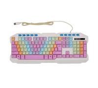 Yosoo Health Gear Colorful USB Wired Keyboard | Multimedia Key Ergonomic Full Size Quiet Computer Keyboard for Work Gaming, Pastel Gradient