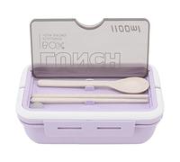 Yosoo Health Gear Compartment Lunch Box 2 Compartments 1100ml Loveliness Adult with Spoon Chopsticks 304 Stainless Steel for Adults Soup Bowl Friends, Family Office School (Purple)