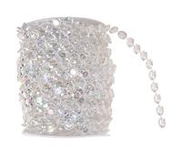 Yosoo Health Gear Crystal Chandelier Beads Chain 30m, 10mm Acrylic Decorative Beads Roll, Colourful Bead Garland for Wedding Party Lamp Decorations