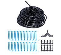 Yosoo Health Gear Drip Irrigation Kit 15m Watering Dripper Hose Set with Diaphragm Steady and Diversion Disc for Garden Greenhouse Seedling Irrigation in Public Green Space Home Gardening
