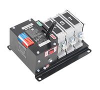 Yosoo Health Gear Dual Power Automatic Transfer Switch, Flame Retardant PC 3P Power Transfer Switch AC400V with Automatic Manual Changeover, Millisecond Switching for Factory Mall Farm (125A)