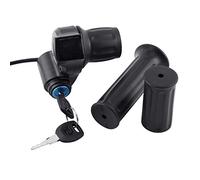 Yosoo Health Gear Electric Bike Throttle Grip Half Twist, 12V-99V Universal Handlebar Accelerator with LED Digital Display Voltage Meter and Power Lock Button for E-Bike Scooter Tricycle