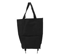 Yosoo Health Gear Foldable Shopping Cart with Wheels Multifunctional Fabric Storage Bag Portable Lightweight Collapsible Cart, Folding Wheels, Reusable Grocery Bags, Travel for Women or Men, (Black)