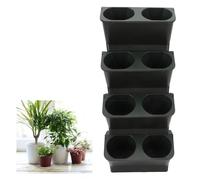 Yosoo Health Gear Gardening Vertical Greening Flower Container, PP Hanging Planter Pockets Set, Deeper Boxes For Balcony Fence Wall Decor (Blackish Green)