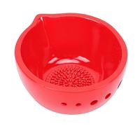Yosoo Health Gear Garlic Grater Stripper Bowl Ceramic Ginger Grater Bowl 5 Hole Peeling Design Dishwasher Safe Red for Kitchen Food Prep Home Cooks Garlic Ginger Mincing