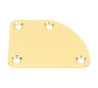 Yosoo Health Gear Gold Electric Guitar Neck Plate, 4 Hole Curved Simple Installation Anti Scratch Joint Part Replacement for Telecaster St Bass