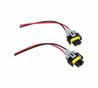 Yosoo Health Gear Headlight Socket Connector Female Adapter Wiring Harness Plug 12V Plastic Metal H8 H9 H11 Low Beam Pigtail 2 Pack for Headlight Replacement and Repair