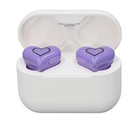 Yosoo Health Gear Heart Shaped Wireless Earbuds Bluetooth 5.3 Headphones with PC ABS Charging Case 6 Color Gradient Light 20H Playtime for Workouts Sports Travel and Daily Use (Purple)