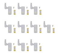 Yosoo Health Gear Hinge LED Light 10 Pcs, ABS Cabinet Door Light with 3 LED Beads for Wardrobe Closet Cupboard, Battery Powered (Warm Light + Battery)