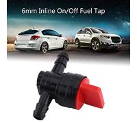Yosoo Health Gear Inline Fuel Tap, Plastic Globe Valve, 6mm, Black+Red, Universal Fit, 1/4 Inch Compression Inlet, NPT Outlet, 2 Ports