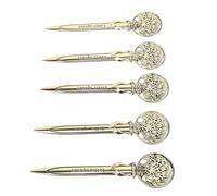 Yosoo Health Gear Letter Opener Set, Zinc Alloy Envelope Opener 5 Pack with Retro Tree Pattern, Lightweight Mail Slitter for Home Office School Desk Use By Staff Teachers Students (Tree Pattern Gold)