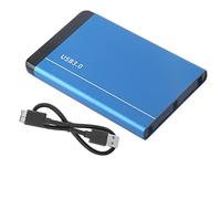Yosoo Health Gear Mobile Hard Disk Box USB3.0 Portable 2.5in SSD HDD SATA Aluminum Alloy Enclosure 8TB for Desktop Laptop Blue White (Blue, Not included Hard Disk )
