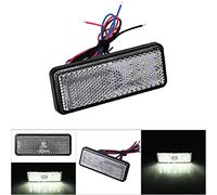 Yosoo Health Gear Motorcycle Tail Light Turn Signal, Universal 12v LED Rectangle Reflector Rear Warning Running Stop Brake Lamp for Motorbike Scooter ATV Moped (White Case)
